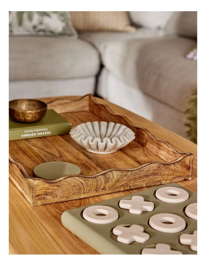 Ceramic Tic Tac Toe 26X26X3.5cm in Green image 2