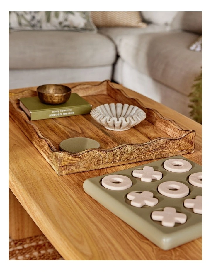 Ceramic Tic Tac Toe 26X26X3.5cm in Green image 4