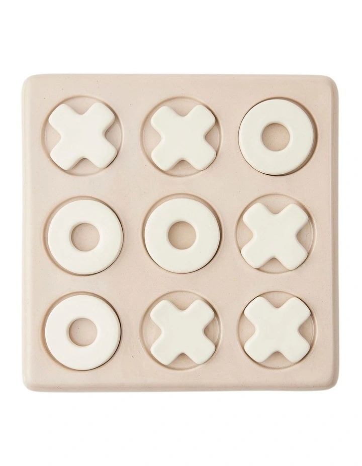 Ceramic Tic Tac Toe 26X26X3.5cm in Sand image 1