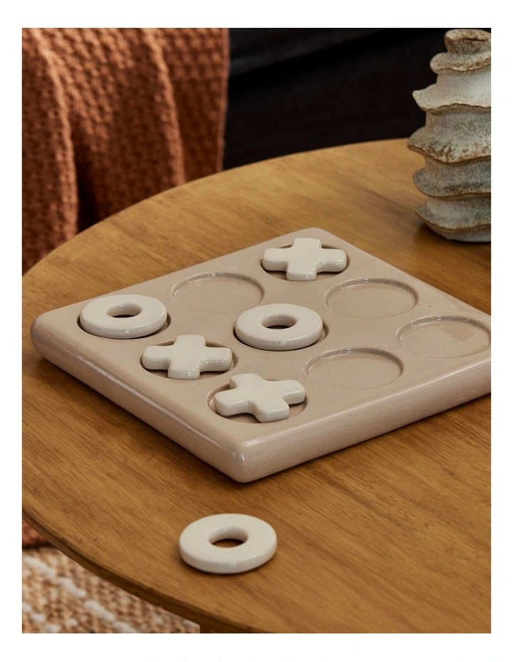 Ceramic Tic Tac Toe 26X26X3.5cm in Sand image 2