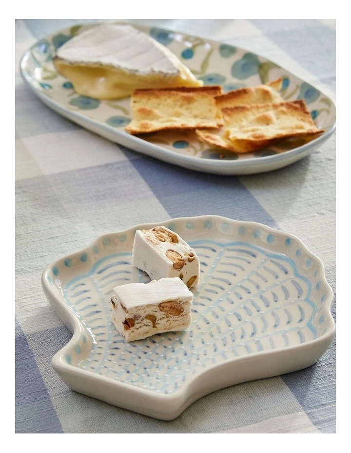 Shell Plate 17.5x17x2cm in Blue image 2