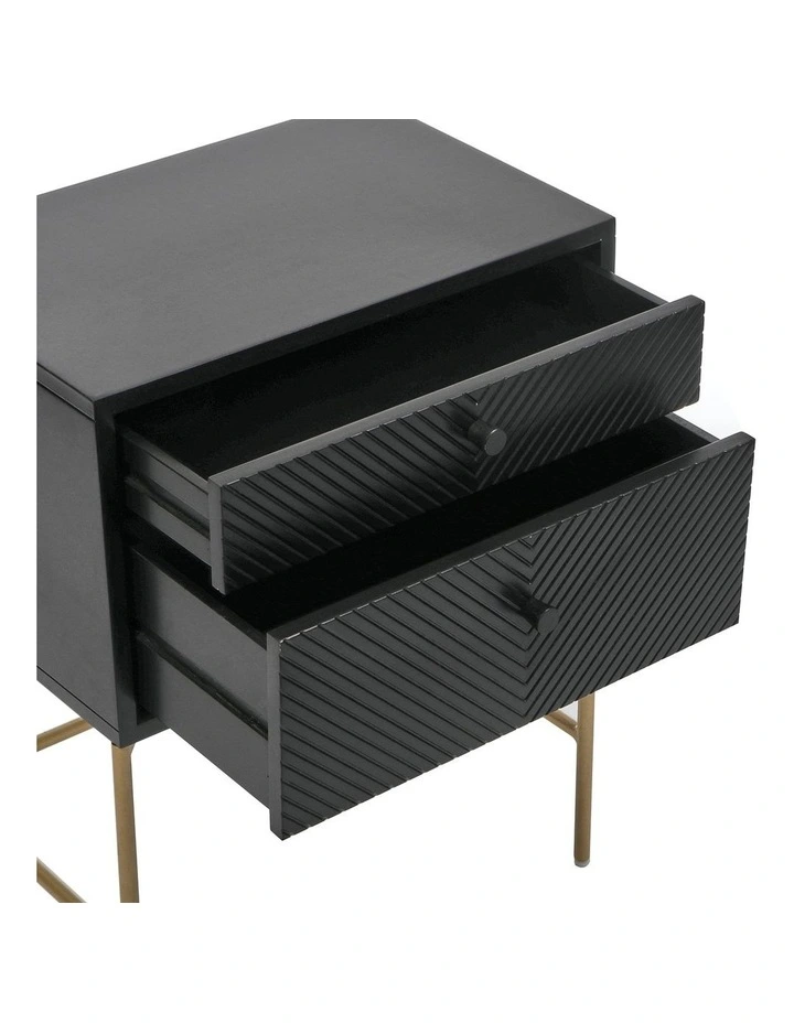Chelsea Bedside Table in Black image 5