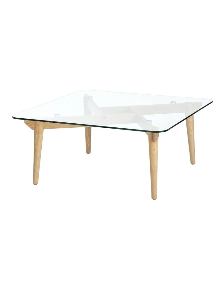 Rivoli Coffee Glass Top Table in Natural/Clear image 1
