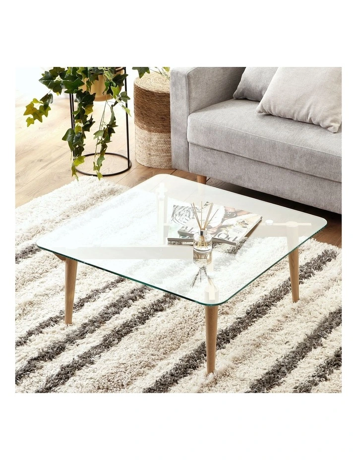 Rivoli Coffee Glass Top Table in Natural/Clear image 2