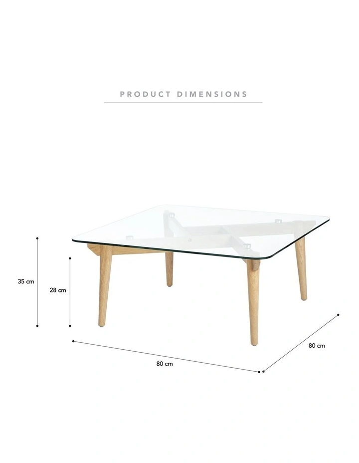 Rivoli Coffee Glass Top Table in Natural/Clear image 3
