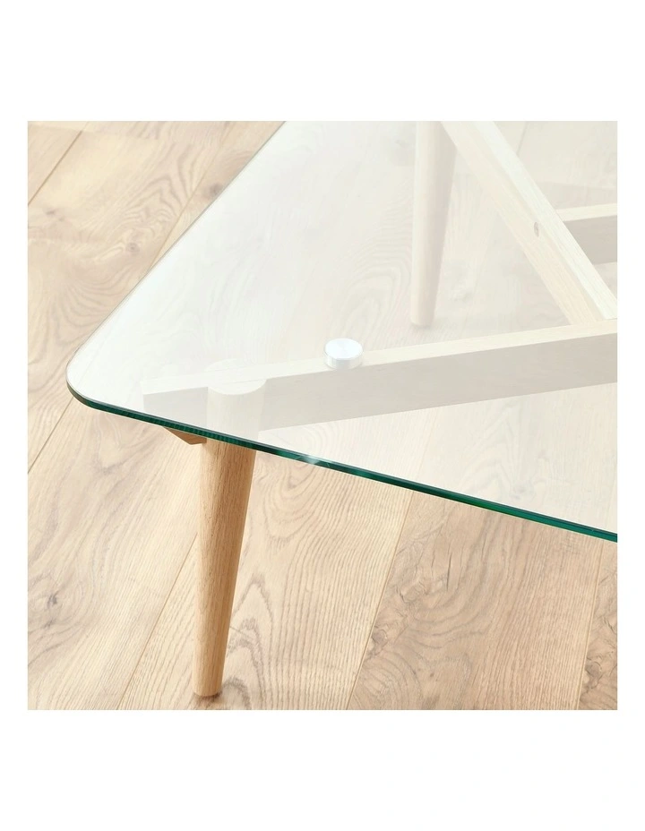 Rivoli Coffee Glass Top Table in Natural/Clear image 5