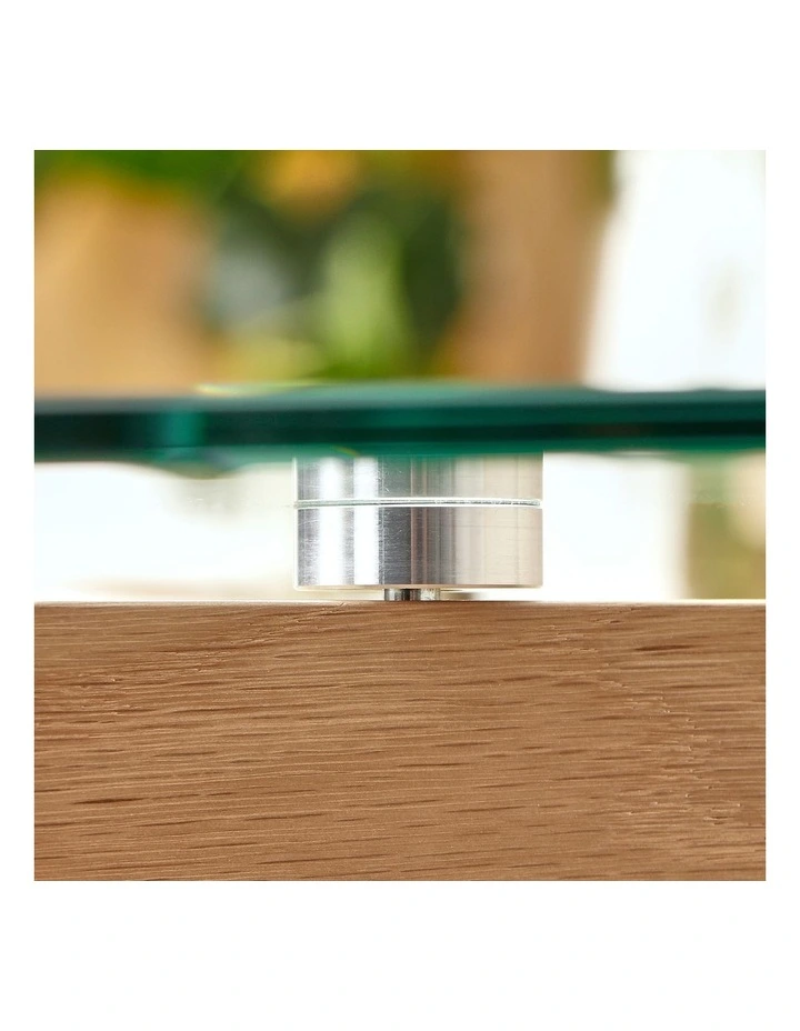 Rivoli Coffee Glass Top Table in Natural/Clear image 6