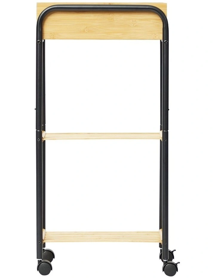Utility Bamboo Rolling Storage Cart in Natural image 6