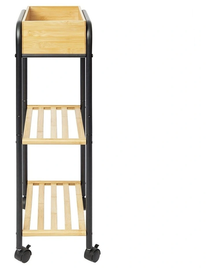 Utility Bamboo Rolling Storage Cart in Natural image 7
