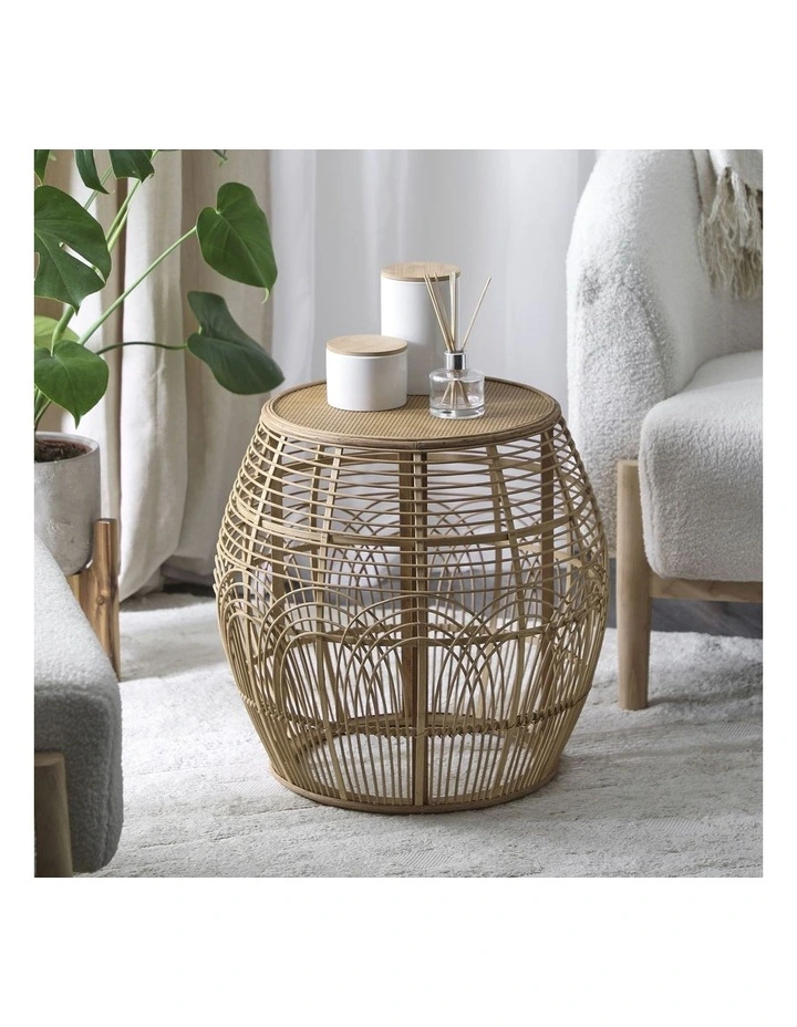 Ismani Rattan Side Table in Natural image 2