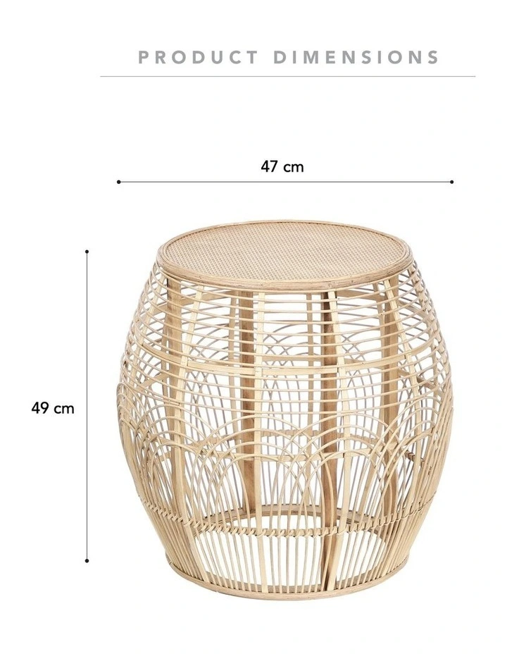 Ismani Rattan Side Table in Natural image 3