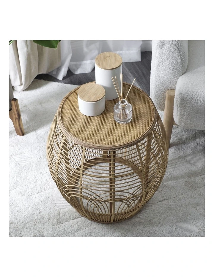 Ismani Rattan Side Table in Natural image 4