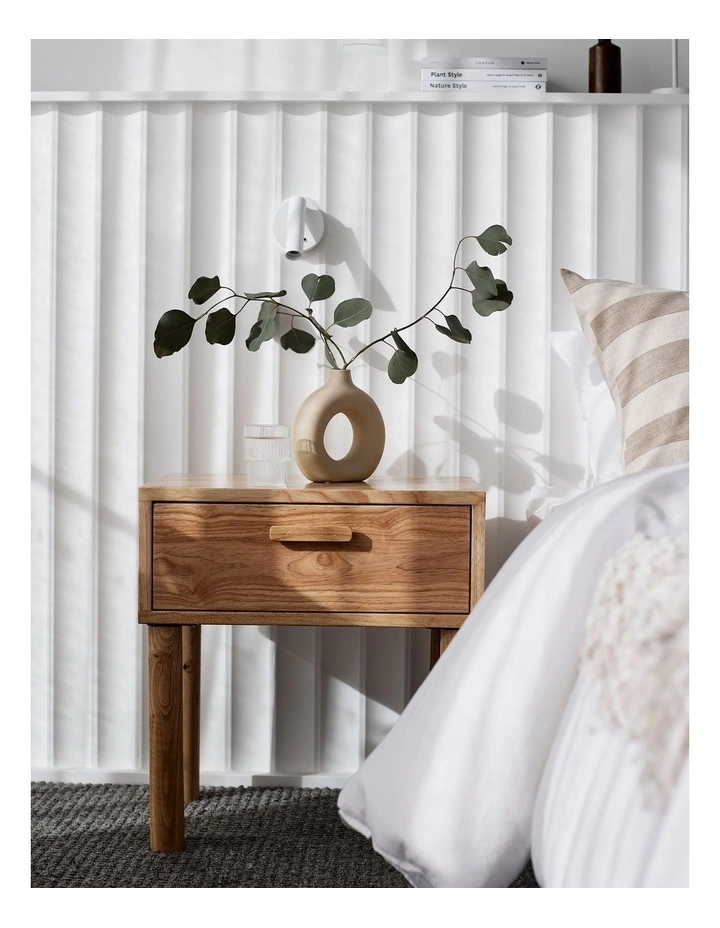 Bailey Bedside Table 51x38x55cm in Natural image 4