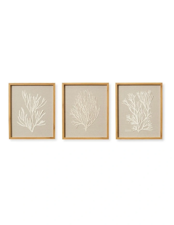 Coral Rice Paper 3 Pieces Wall Art image 1