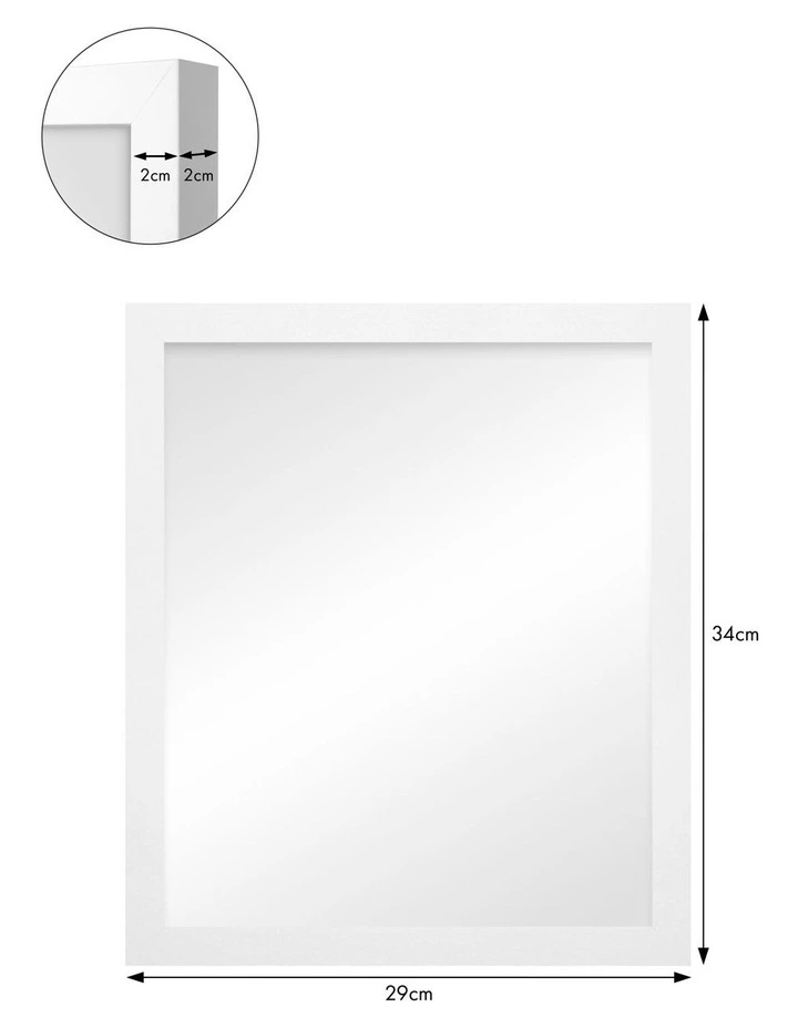 Australian Made Timber Framed Elegant Table Mirror 25x30cm in White image 4