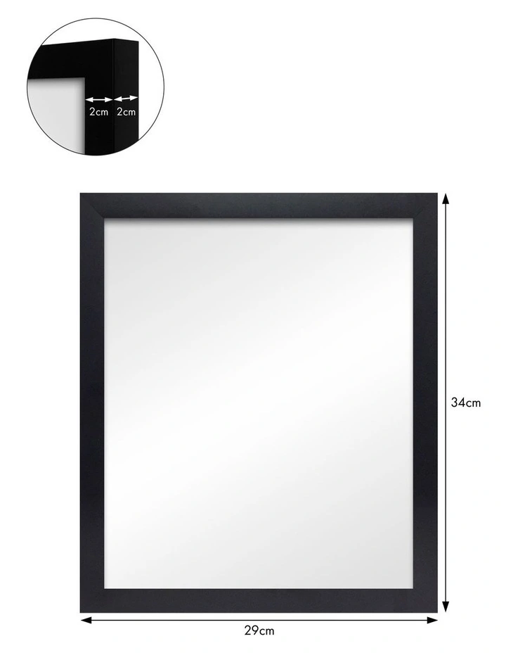 Australian Made Timber Framed Elegant Table Mirror 25x30cm in Black image 4