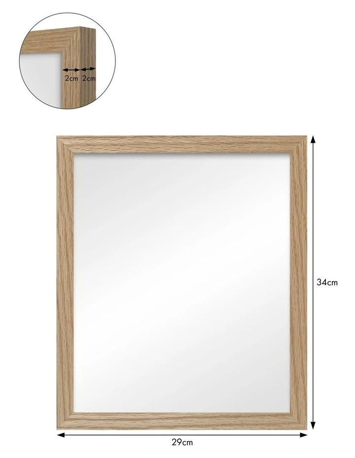 Timber Framed Elegant Table Mirror 25x30cm in Natural Oak image 4