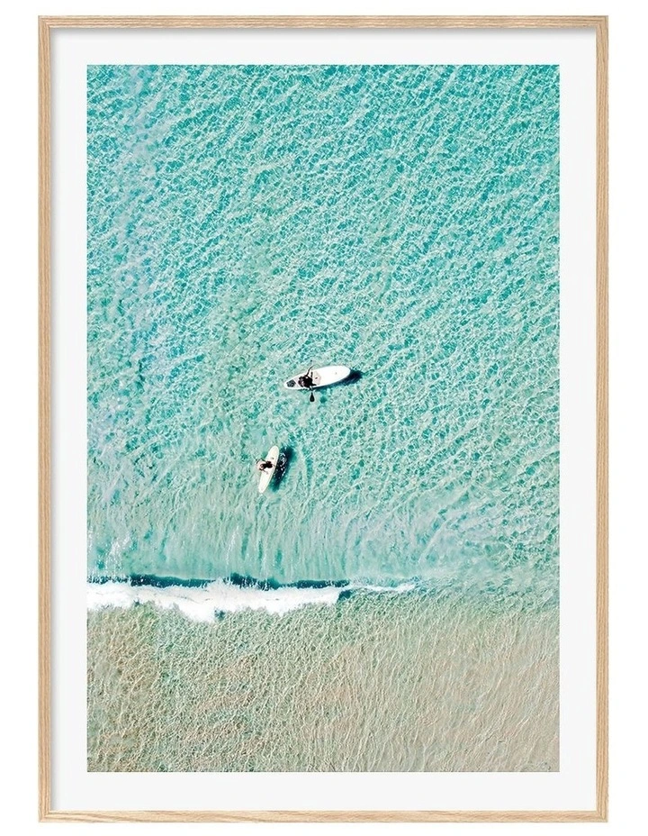 Australian Made Aqua Boards Art Print A0 Frame in Natural Frame image 1