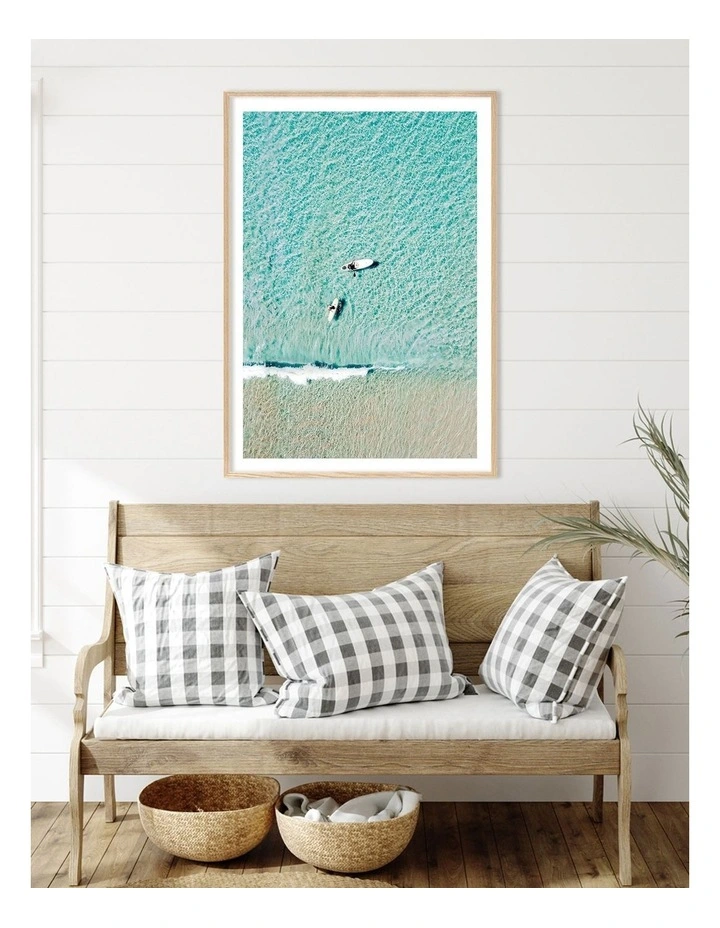 Australian Made Aqua Boards Art Print A0 Frame in Natural Frame image 2