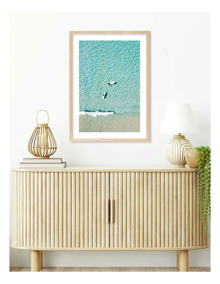 Australian Made Aqua Boards Art Print A1 Frame in Natural Frame image 2