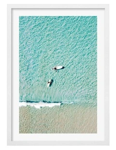 Australian Made Aqua Boards Art Print A1 Frame in White Frame