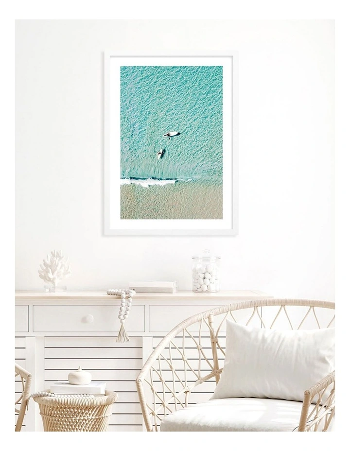 Australian Made Aqua Boards Art Print A1 Frame in White Frame image 2