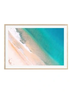 Australian Made Aqua Sands 1 Art Print A0 Frame in Natural Frame