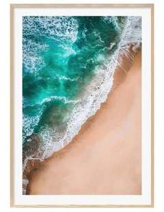 Australian Made Aqua Sands 3 Art Print A0 Frame in Natural Frame