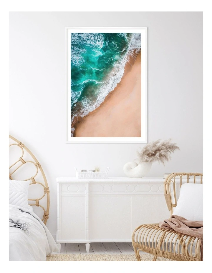 Australian Made Aqua Sands 3 Art Print A0 Frame in White Frame image 2