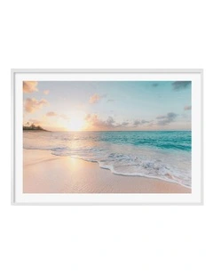 Australian Made Beach Sunrise Art Print A0 White Frame