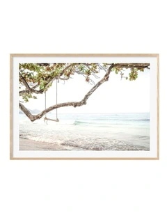 Australian Made Beach Swing Stair Art Print A0 Frame in Natural Frame