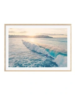 Australian Made Bondi Surf Break Art Print A0 Frame in Natural Frame