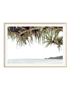 Australian Made Byron Bay Beach View Art Print A0 Frame in Natural Frame