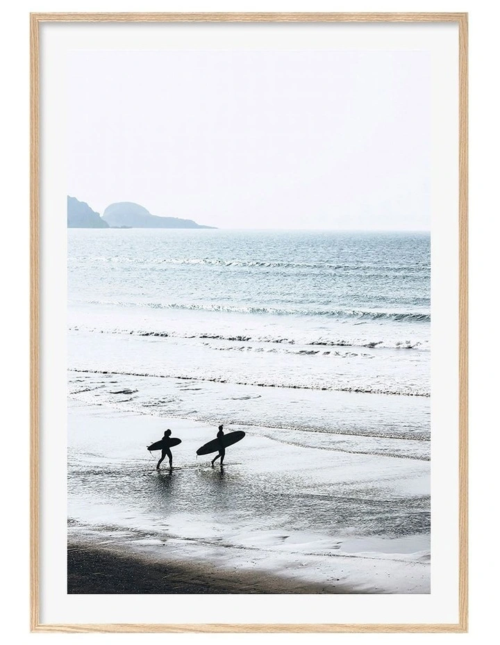 Australian Made Morning Surf Art Print A0 Frame in White Frame image 1