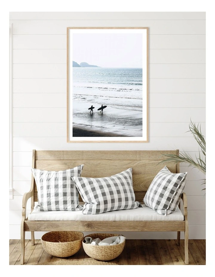 Australian Made Morning Surf Art Print A0 Frame in White Frame image 2