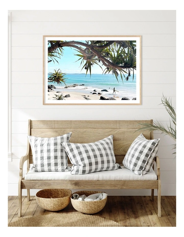 Australian Made Ocean View Art Print A0 Frame in Natural Frame image 2