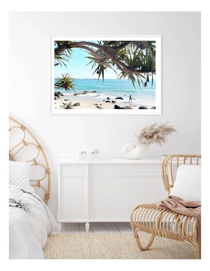 Australian Made Ocean View Art Print A0 Frame in White Frame image 2