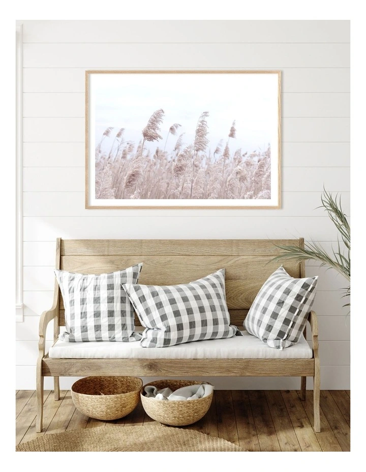 Australian Made Pampas Grass 1 Art Print A0 Frame in Natural Frame image 2