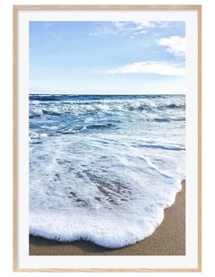 Australian Made Sunrise Beach Foam Art Print A0 Frame in Natural Frame