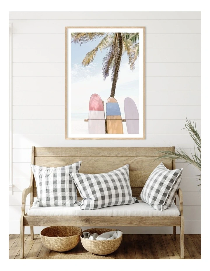 Australian Made Surfboard Rack 2 Art Print A0 Natural Frame image 2
