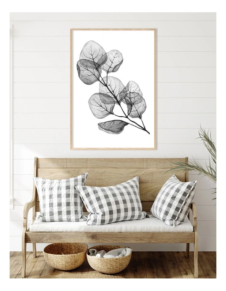 Australian Made Trans Dollar Leaves Art Print A0 White Frame image 2