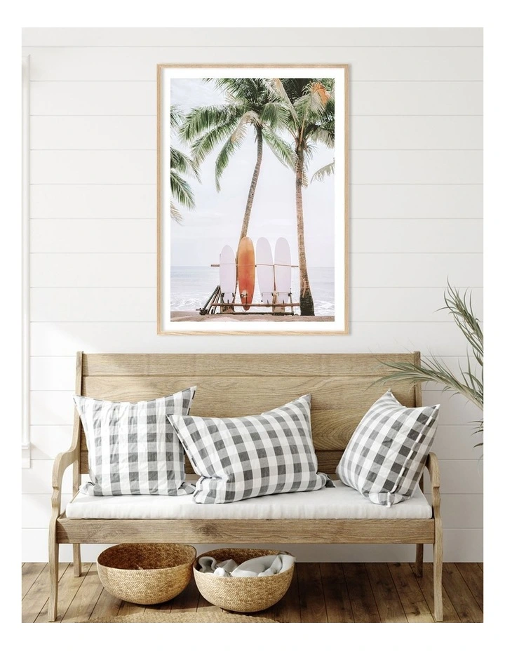Australian Made Tropical Surfboards Art Print A0 Natural Frame image 2