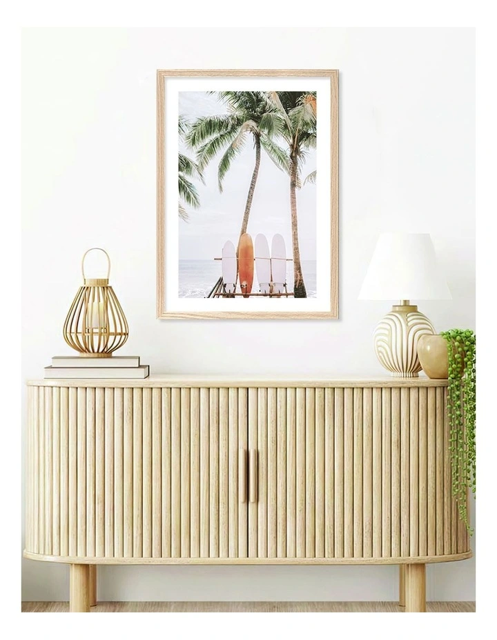 Australian Made Tropical Surfboards Art Print A1 Natural Frame image 2
