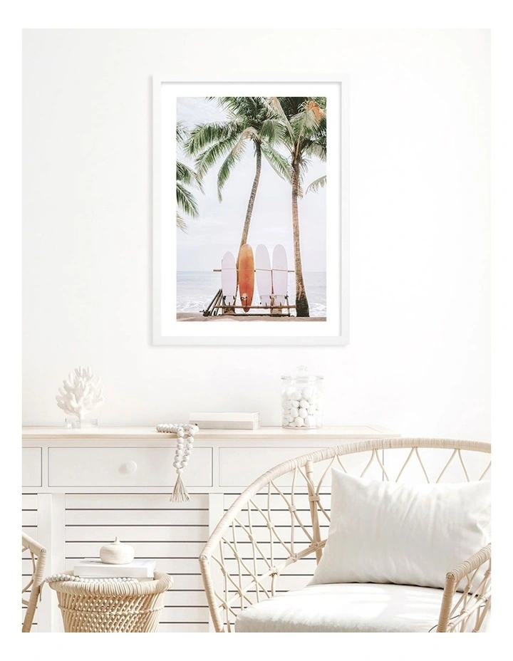 Australian Made Tropical Surfboards Art Print A1 White Frame image 2