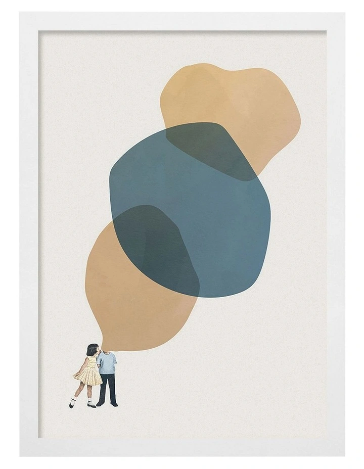 Australian Made Tell Me a Story Kids Art Print White Frame image 1