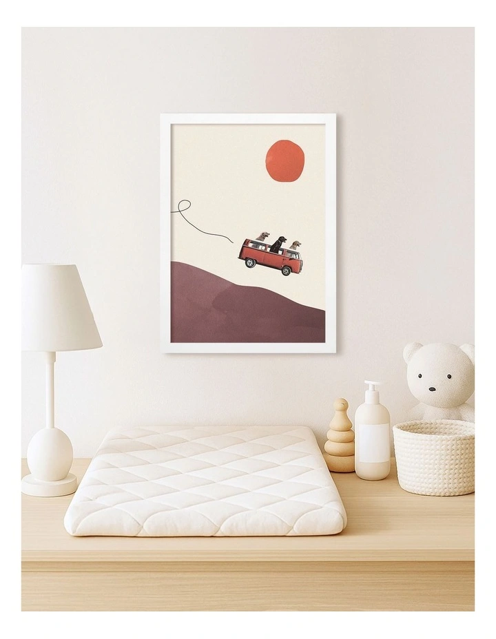 Australian Made Adventure Journey Kids Art Print White Frame image 2