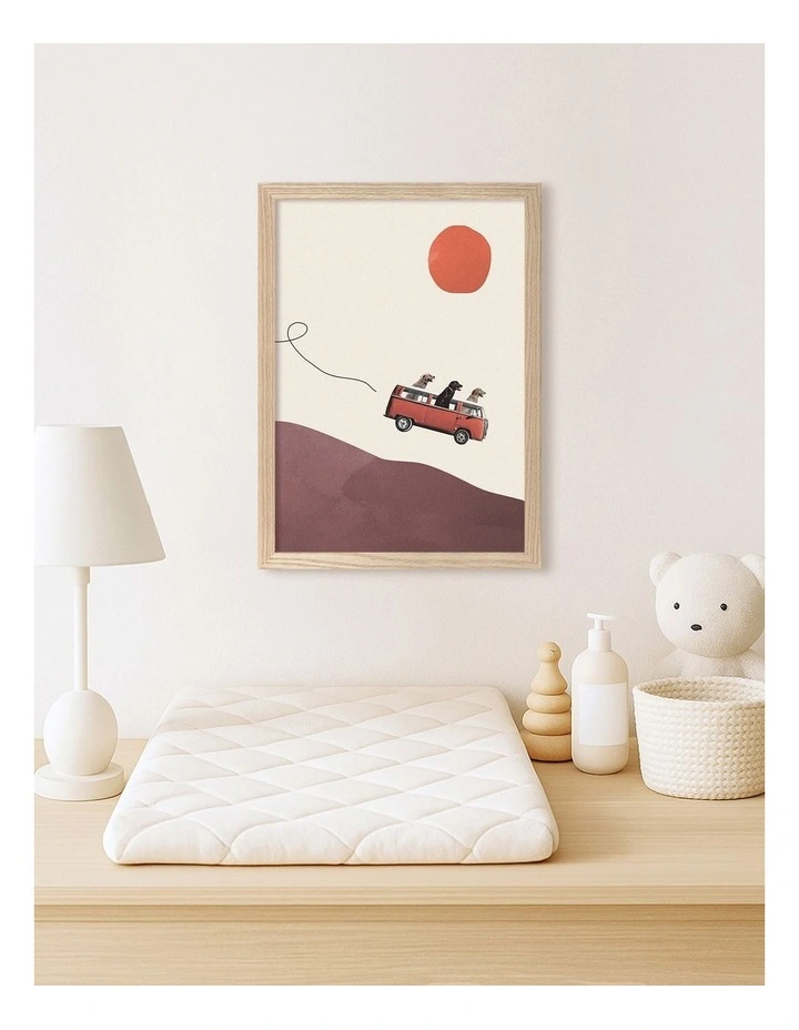 Australian Made Adventure Journey Kids Art Print Natural Frame image 2