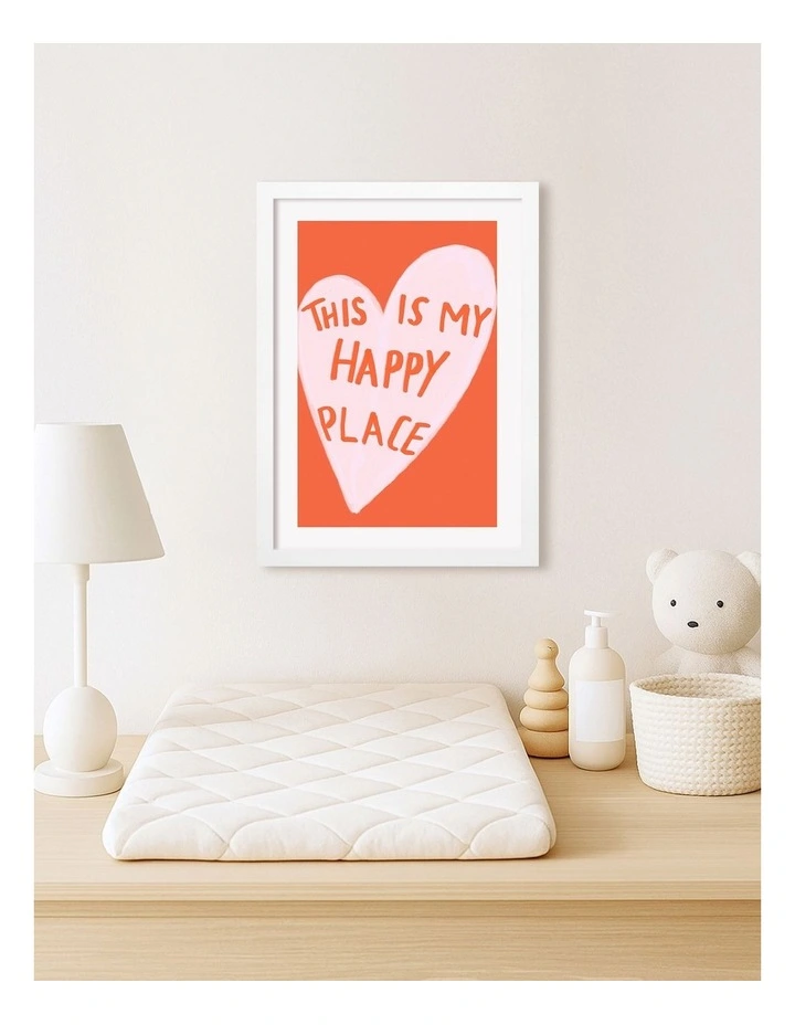 Australian Made My Happy Place Kids Art Print White Frame image 2