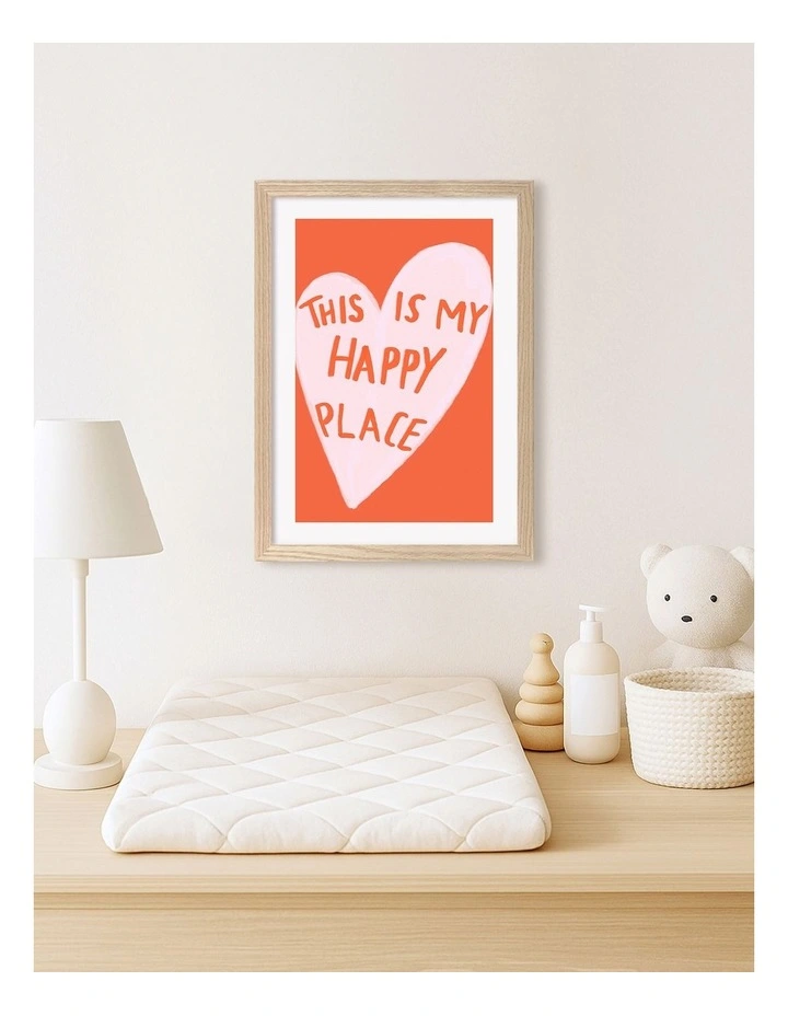 Australian Made My Happy Place Kids Art Print Natural Frame image 2