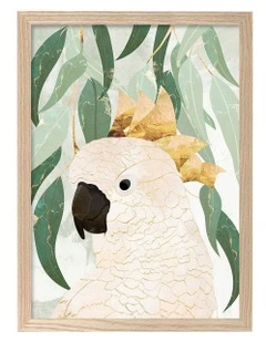 Australian Made Opera House Cockatoo Kids Art Print Natural Frame